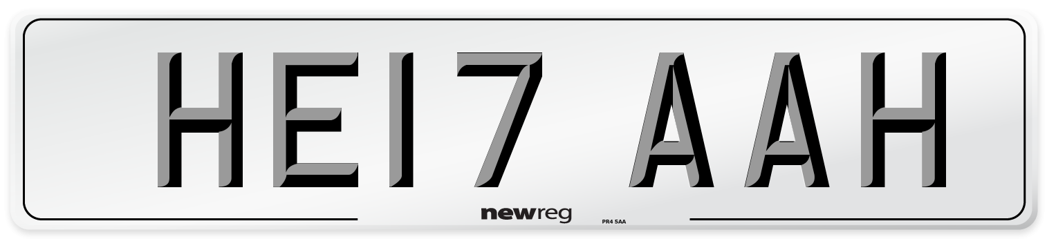 HE17 AAH Number Plate from New Reg